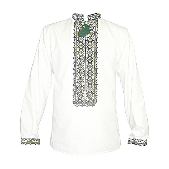 Рубашка Украинская вышиванка 566 цвет серый размер L/XL | Зображення 1