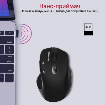 Мышка Promate Cursor Wireless Black (cursor.black) | Зображення 5