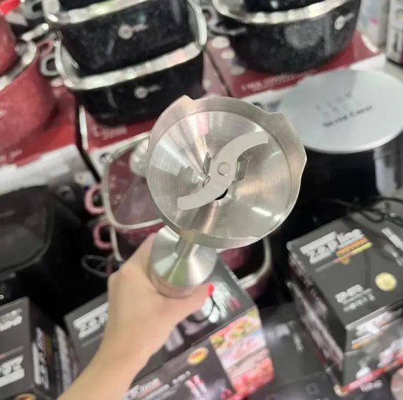 Блендер ручной 5 в 1 на 1500 Вт с измельчителем и насадками миксер и вспенитель молока 20 скоростей Zepline | Зображення 4