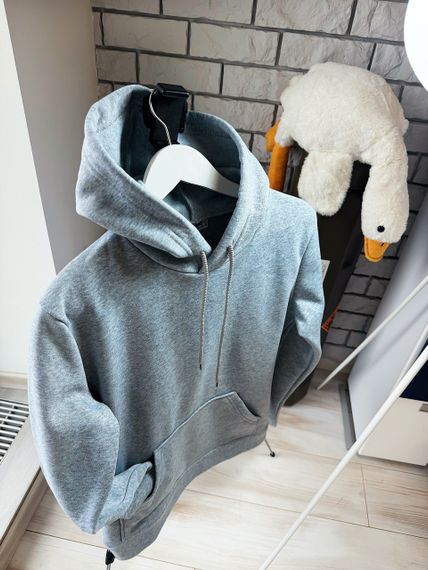 Женский теплый худи толстовка на флисе DA2444 размер 3XL цвет серый | Зображення 1