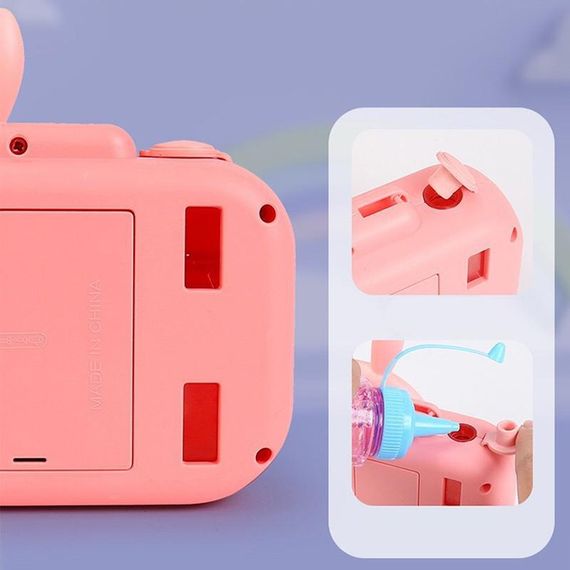 Фотокамера-генератор мильних бульбашок 9996 Children's camera Rabbit / Pink | Зображення 2