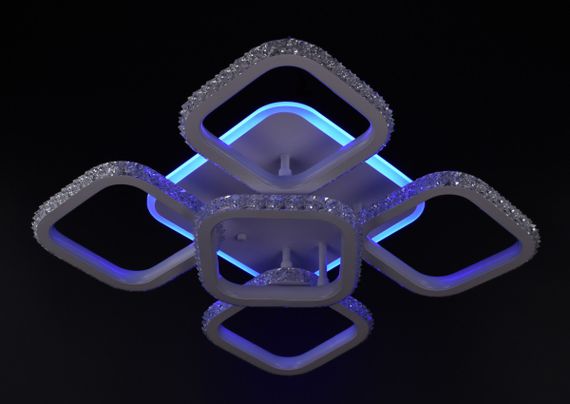 Люстра світлодіодна стельова LED світильник для квартири на стелю лед 26321 Білий 12х42х42 см. | Зображення 5