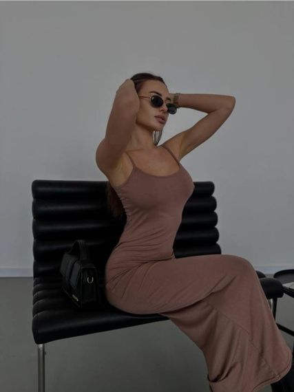 Базова максі сукня в стилі naked "гола" сукня на бретелях базовое макси платье скімс скимс 1522 | Зображення 2