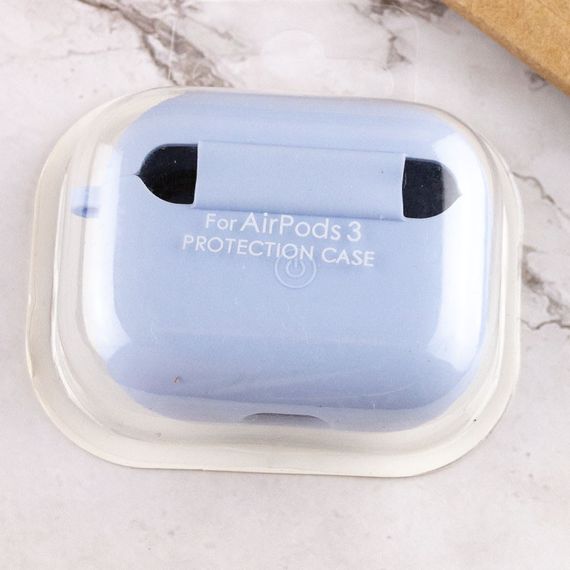Силиконовый футляр с микрофиброй для наушников Airpods 3 Голубой / Lilac Blue | Зображення 3