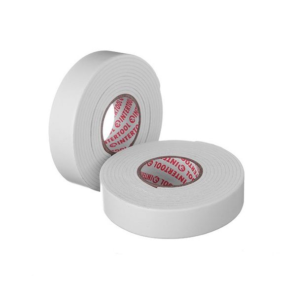 Скотч двосторонній 19 мм*1.5 м на спіненій основі INTERTOOL KT-09711
