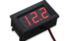 Вольтметр цифровой 4,5-30V DSN-DVML-568-2 0.56" встраиваемый (два провода) КРАСНЫЙ