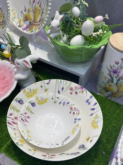 Набір 6 глибоких порцелянових тарілок "Easter Melody" 1300мл | Зображення 1