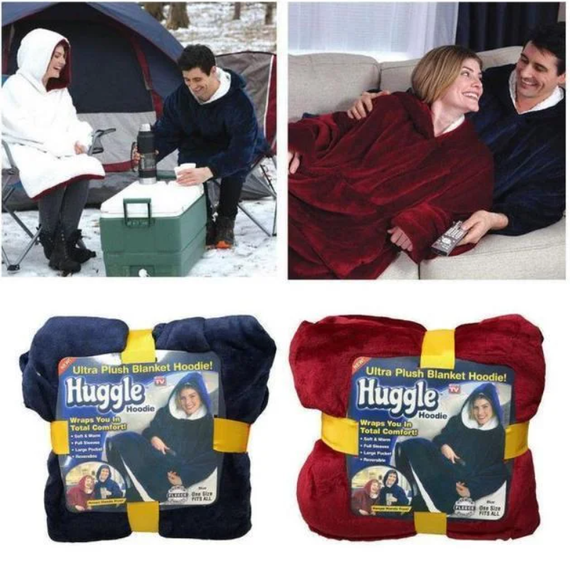 Толстовка - плед с капюшоном HUGGLE HOODIE BLANKET, плед с рукавами Бордовый | Зображення 1