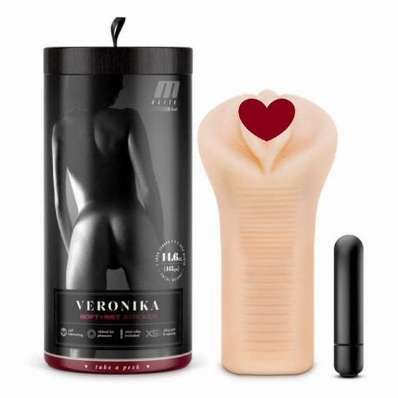 Мастурбатор з віброкулею M For Men Veronika реалістичний, 7.6 см х 16.5 см Sex Aura