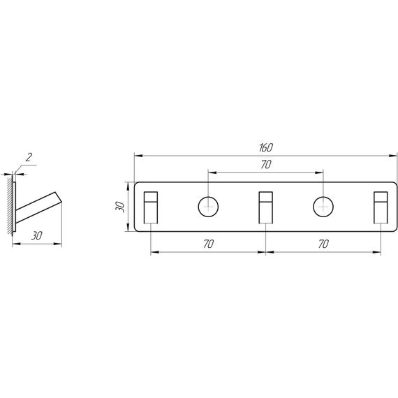 Планка з гачками TOPAZ TKB 9385-3 | Зображення 1