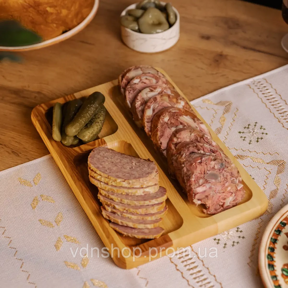 Дошка для подачі дерев'яна 30×20 см прямокутна на 3 секції T47W200 | Зображення 3