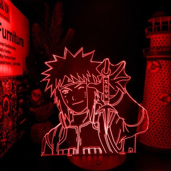 Акриловий світильник-нічник Minato Namikaze Naruto червоний tty-n002167