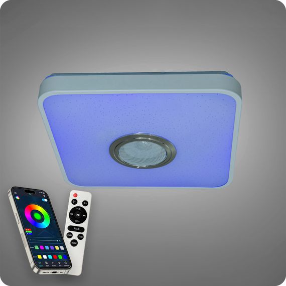 Люстра світлодіодна 517 Dlight RGB з пультом і  колонкою 45Вт Білий (02152) | Зображення 3