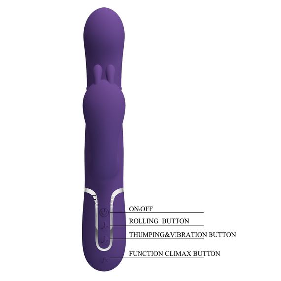 Вибромассажер с анальным и клиторальным стимулятором Pretty Love - Cammy Dark Purple Twinkled Tenderness, | Зображення 9