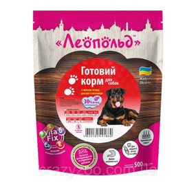Вологий корм для собак Леопольд Готовий корм з м'ясом птиці та рисом з овочами 500 г