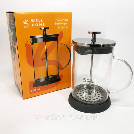 Френч-пресс вместительный Well, Ручной френч прес для чая, Эксклюзивные заварочные чайники XN-77 | Зображення 9
