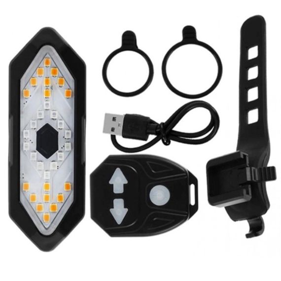 Ліхтар велосипедний задній із зазначенням поворотів FY-1820 (red+yellow), Стоп-сигнал на раму велосипеда | Зображення 1