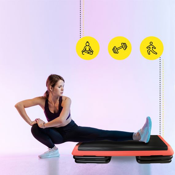 Степ-платформа 3-ступінчаста Cornix Pro 109 х 41 х 10-20 см XR-0404 Black/Red | Зображення 5