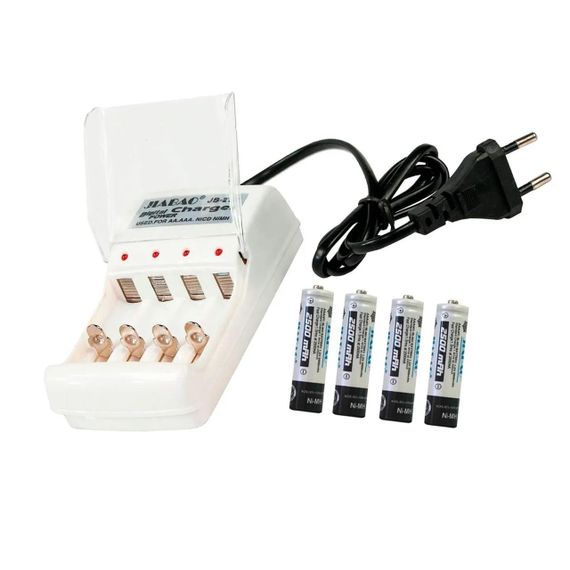 Зарядний пристрій для акумуляторів АА та ААА + 4 акумулятори ААА (1,2В, 600мАч), Jiabao JB-212 / Зарядка для акумуляторниїх | Зображення 2