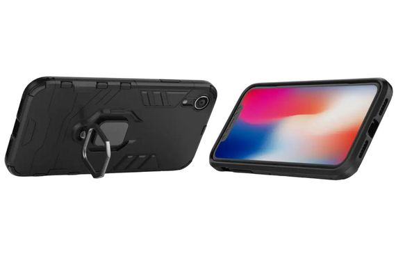 Чехол бампер Primolux Ring Armor для Apple iPhone Xr - Black | Зображення 3