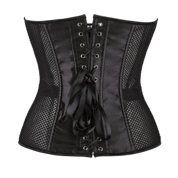 Корсет із сітки Star Night Grid Corset з гачками та шнурівкою, чорний, L (без коробки) sexstyle | Зображення 5