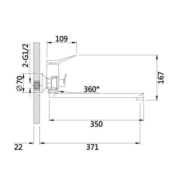 Змішувач для ванни Qtap Presto з довгим поворотним виливом (з душовим гарнітуром) QTPRE2601CRW45578 Chrome/White | Зображення 1