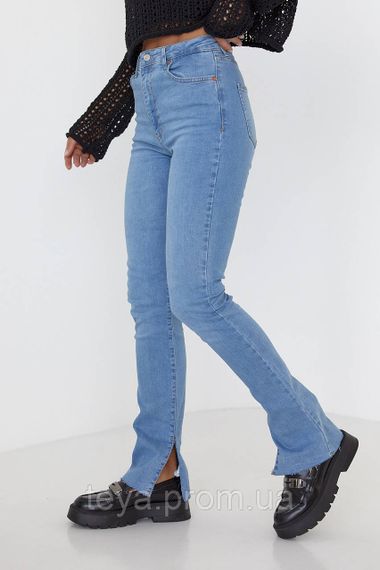 Жіночі джинси skinny з розрізами колір блакитний FL_000474 | Зображення 4