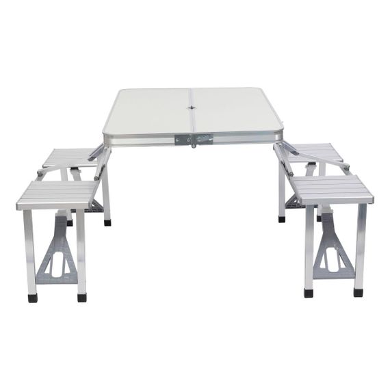 Складной алюминиевый стол трансформер + 4 стула для пикника в чемодане набор туристической складной мебели | Зображення 1