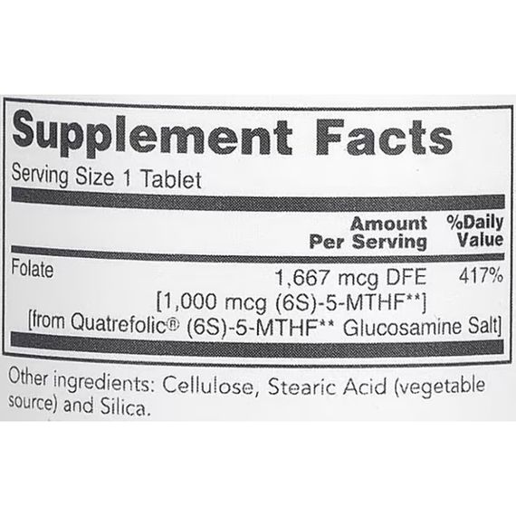 Фолієва кислота Protocol for Life Balance 5-Methyl Folate 1000 mcg 90 Tabs | Зображення 1