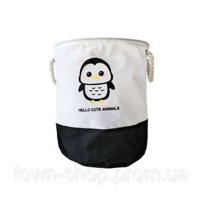 Корзина для игрушек и белья "Hello cute animals Пингвин" MGZ-1006(Black) 35 х 40 см
