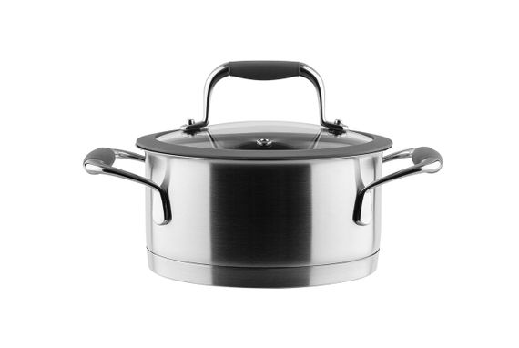 Каструля Vinzer Profi 50182, 1.5 л, 16 см, з нержавіючої сталі з кришкою, для всіх типів плит