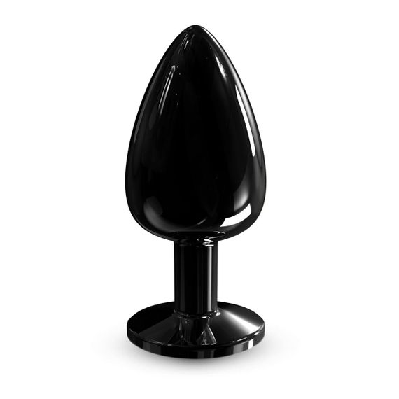 Чорна металева анальна пробка із прикрасою у вигляді кристалу Dorcel - Diamond Plug