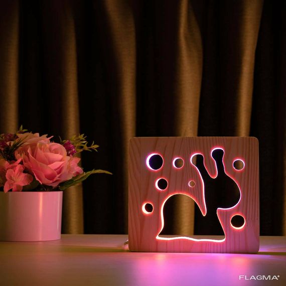 Светильник ночник ArtEco Light из дерева LED "Улитка" с пультом и регулировкой цвета...
