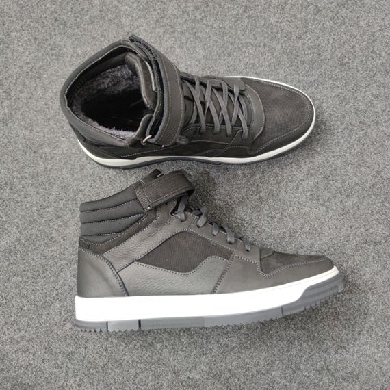 Кеди зимові з нубуку. Черевики на білій підошві 41 42 45 розмір | Зображення 1