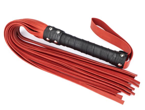 Флогер з натуральної шкіри Flirty Hard Leather - Black & Red, BG-00001 sexstyle | Зображення 2