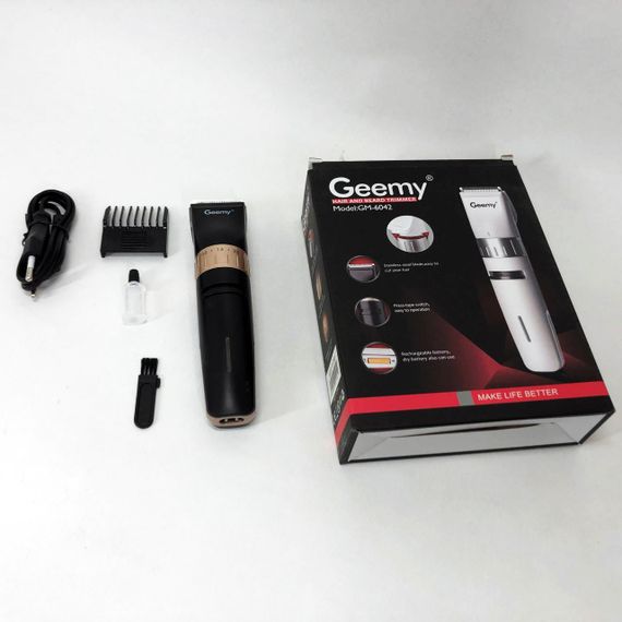 Перукарська машинка для бороди бездротова Gemei GM-6042 черный, Машинка для PK-543 стрижки голови | Зображення 6