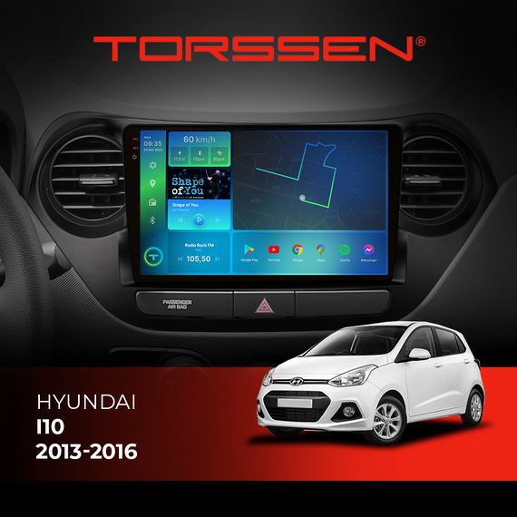 Штатна магнітола Torssen 2K Hyundai I10 2013-2016 F9432 4G Carplay DSP