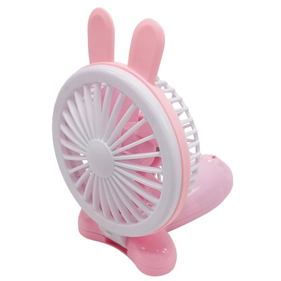 УЦІНКА! Вентилятор ручний портативний "Зайчик" Bambi VNTR-002-3(Pink)-UC рожевий | Зображення 1