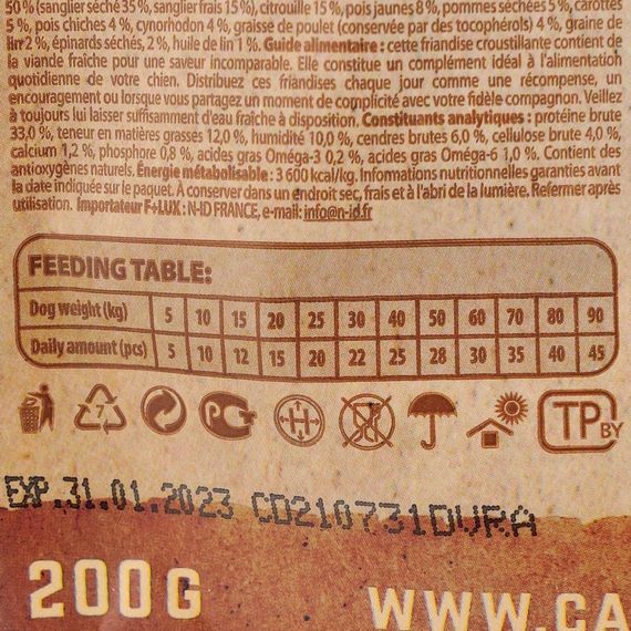 Ласощі Carnilove Dog Crunchy Snack Wild Boar with Rosehips для активних собак для швидкого відновлення з диким кабаном та ши | Зображення 2