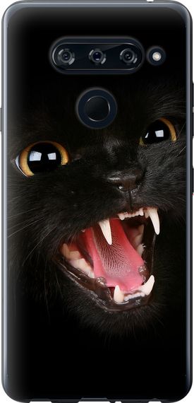 Чехол на LG V40 ThinQ Чёрная кошка "932u-1577-17620"