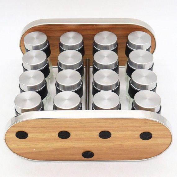 Набір баночок для спецій 16 шт, на підставці / Органайзер для зберігання приправ / Ємності для спецій | Зображення 6