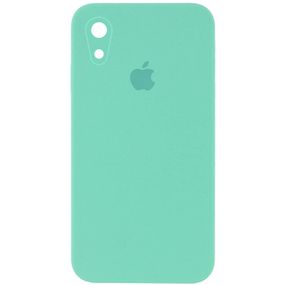 Чехол Silicone Case Square Full Camera Protective (AA) для Apple iPhone XR (6.1") Бірюзовий/Turquoise