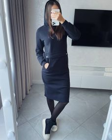 Жіноча сукня у спортивному стилі чорного кольору р.54/56 385759