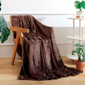 Плед флісовий коричневий Love You 150 x 200 см