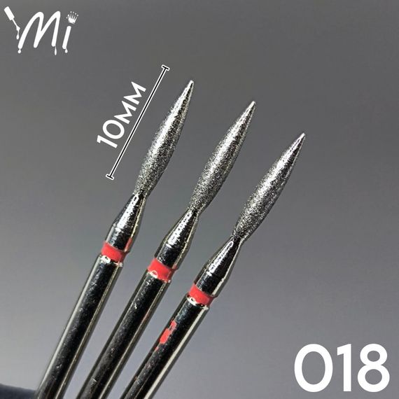 Фреза алмазная Мі пламя красная 1,8 мм (длина головки 10мм)