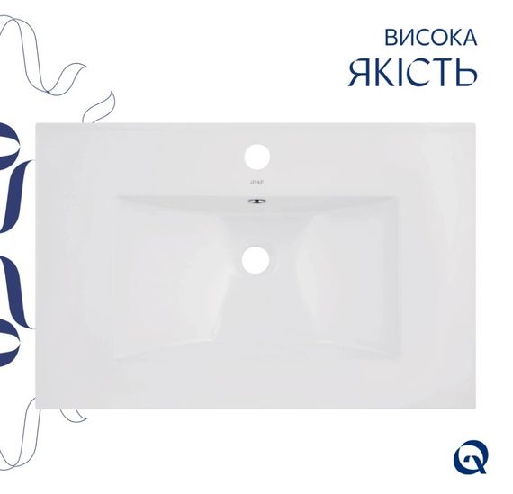 Раковина врізна меблева Qtap Albatross 720х460х180 White без донного клапана QT01113070CW1 | Зображення 2