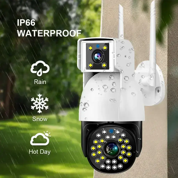 Бездротова Камера DUAL CAMERA P12 WIFI IP 360/90 V380PRO 3+3.0mp Поворотна вулиця з датчиком руху | Зображення 2