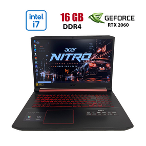 Ігровий ноутбук Acer Nitro 5 AN517-51 / 17.3" (1920x1080) IPS / Intel Core i7-9750H (6 (12) ядра по 2.6 - 4.5 GHz) / 16 GB DDR4 / 128 GB SSD + 2000 GB HDD / nVidia GeForce RTX 2060, 6 GB GDDR6, 192-bit / WebCam б/в