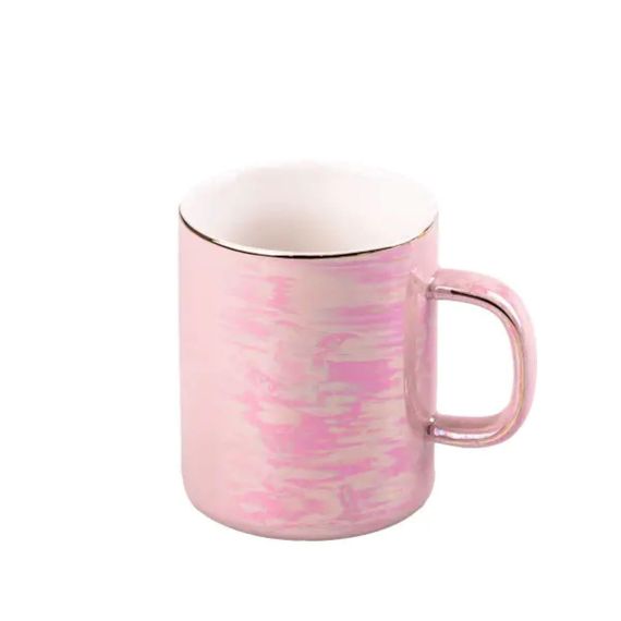 Чашка фарфоровая Glaze 420мл в зеркальной глазури Розовый HPCYM0763P
