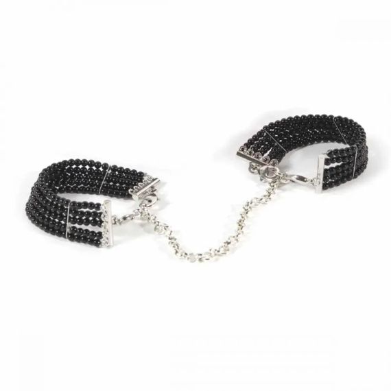 Браслеты-наручники PLASIR Nacre чорні перли Bijoux Indiscrets sexstyle | Зображення 1